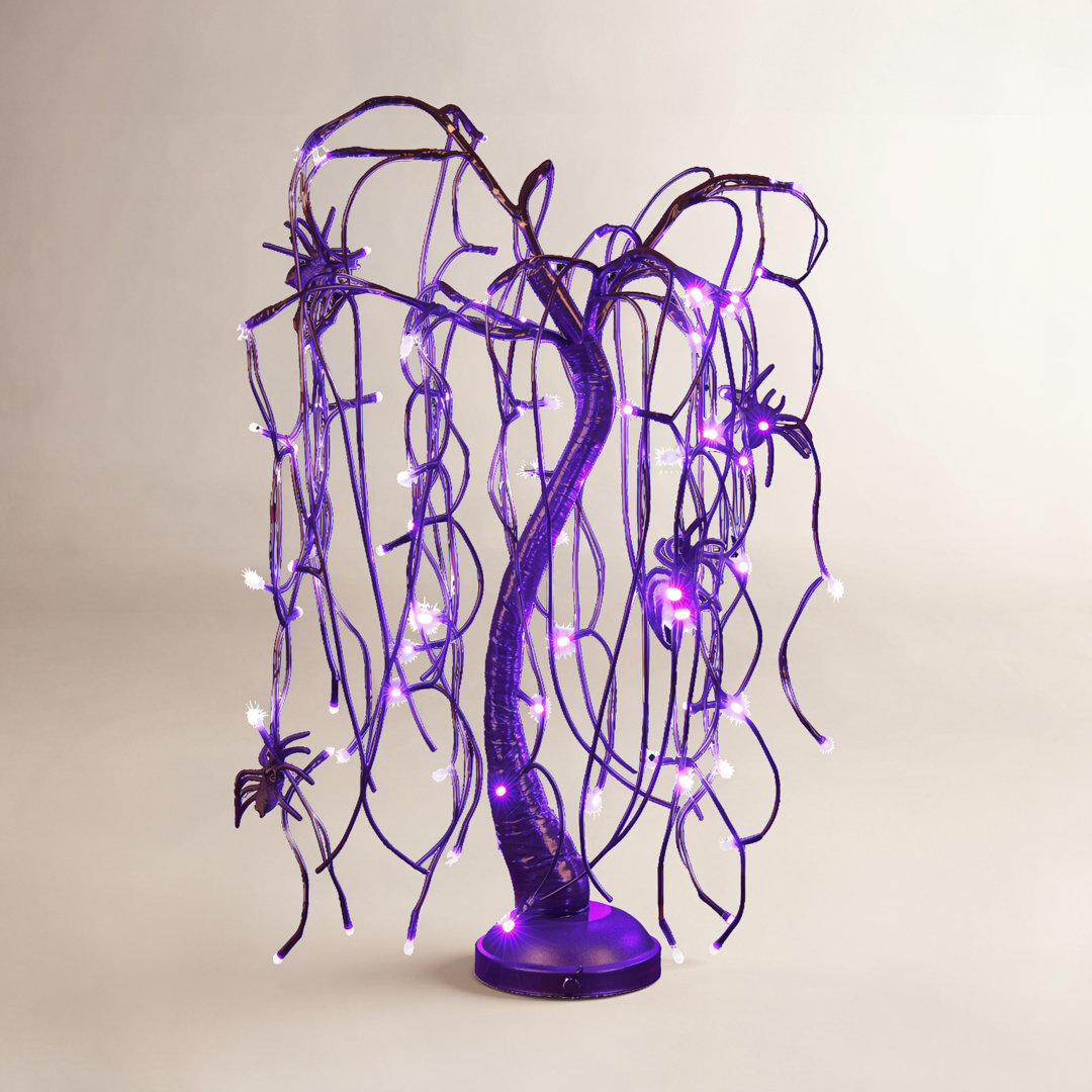 16" W LED Lighted Willow Tree with 80 Lights and Battery-Powered